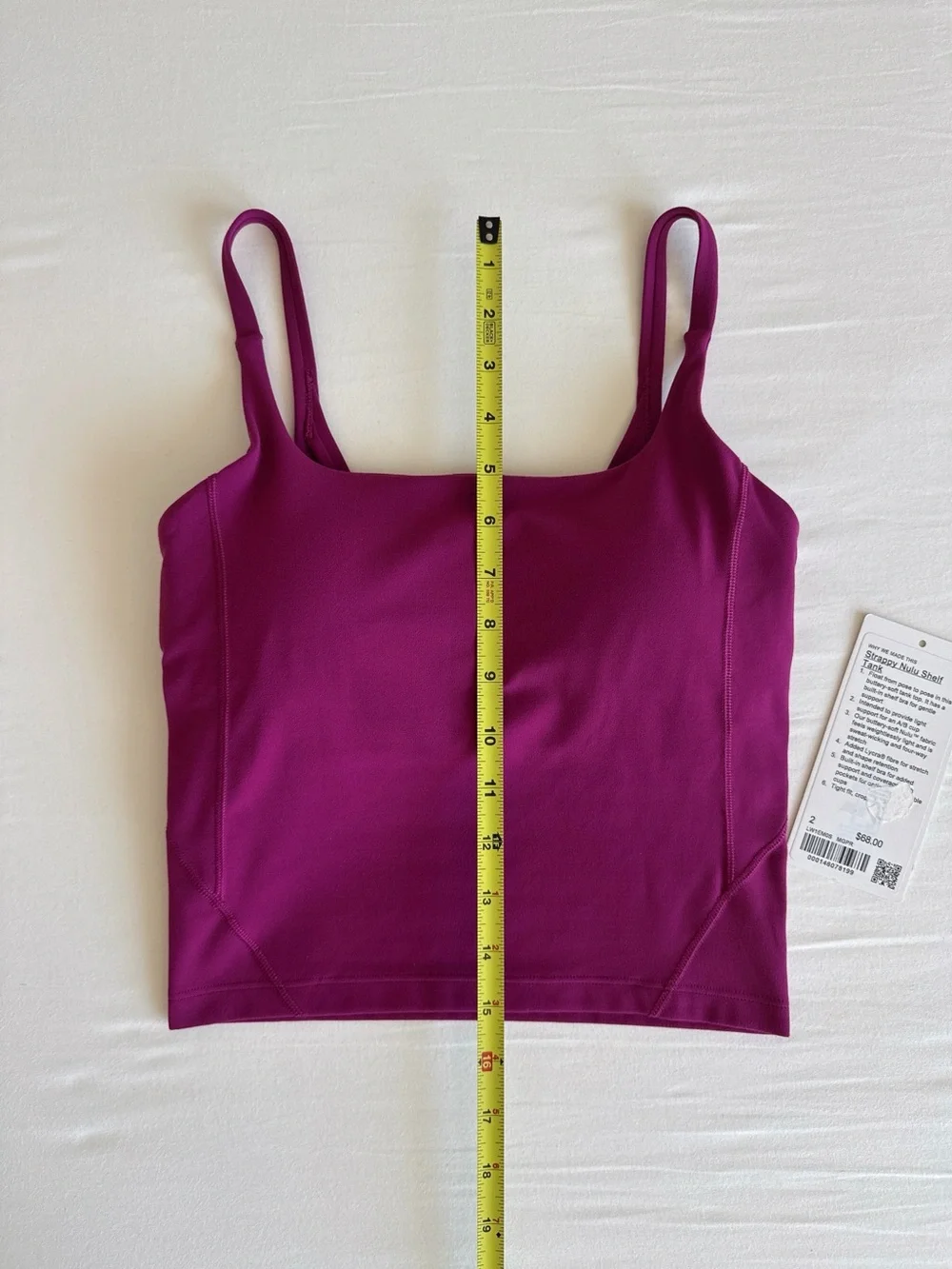lululemon Strappy Nulu Shelf Tank Magenta Purple MGPR Size 2